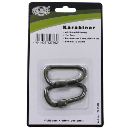 Karabiner, Schraubverschluss, D 6mm x 6cm